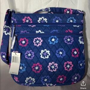 Vera Bradley Blue Floral Quilted Crossbody Bag